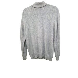 Pringle Women's 100% Cashmere Gray Turtleneck Sweater Long-Sleeve Knit Pullover